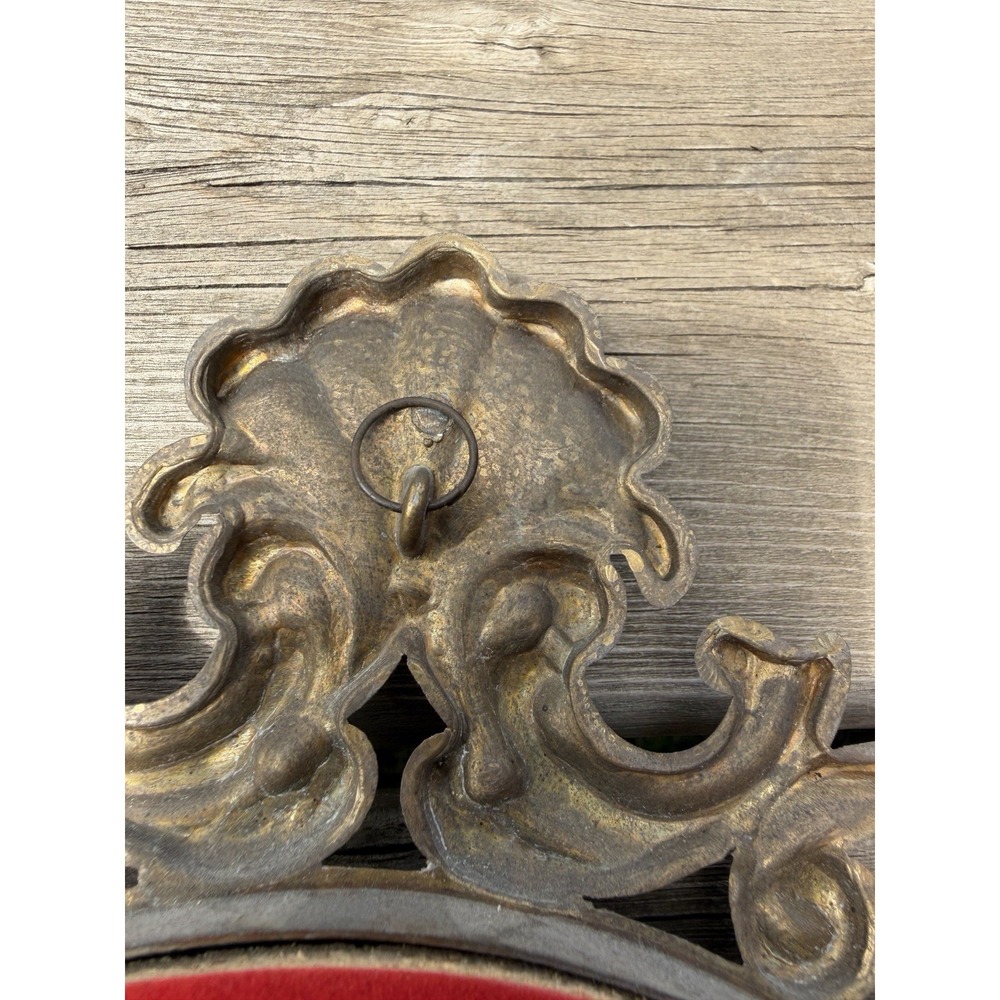 Vintage Italian Victorian Boy Portrait Wall Plaque Ornate Gold Frame 16" - Picture 9 of 10